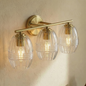Luster Three Lights Vanity with Clear Glass for Bathrooms