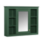 Wall Mounted Medicine Cabinet With Mirror, Storage Cabinet Featuring 6 Open Shelves And Adjustable Interior