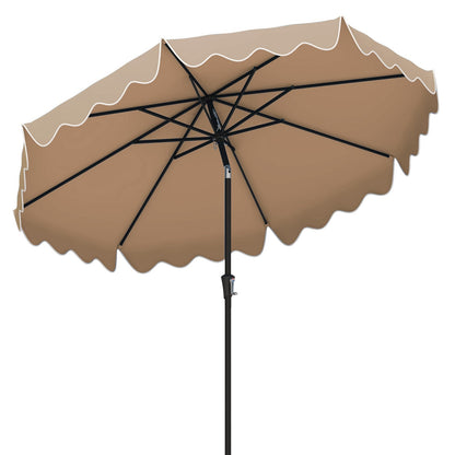 9 Feet Patio Umbrella with Crank Handle and Push Button Tilt