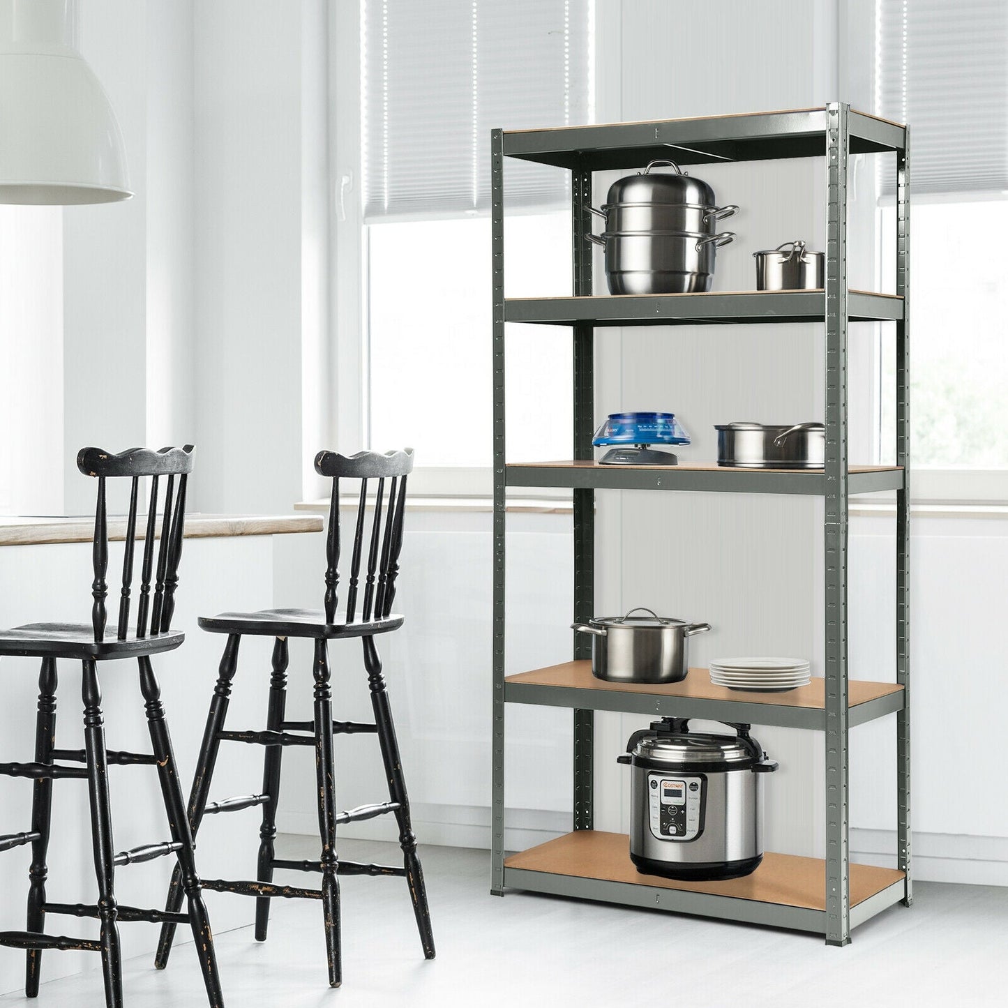 2 Pcs Storage Shelves Garage Shelving Units Tool Utility Shelves