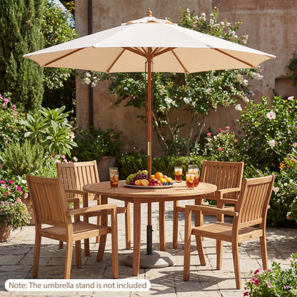 9 FT Patio Umbrella Outdoor Table Market Umbrella with 8 Sturdy Bamboo Ribs