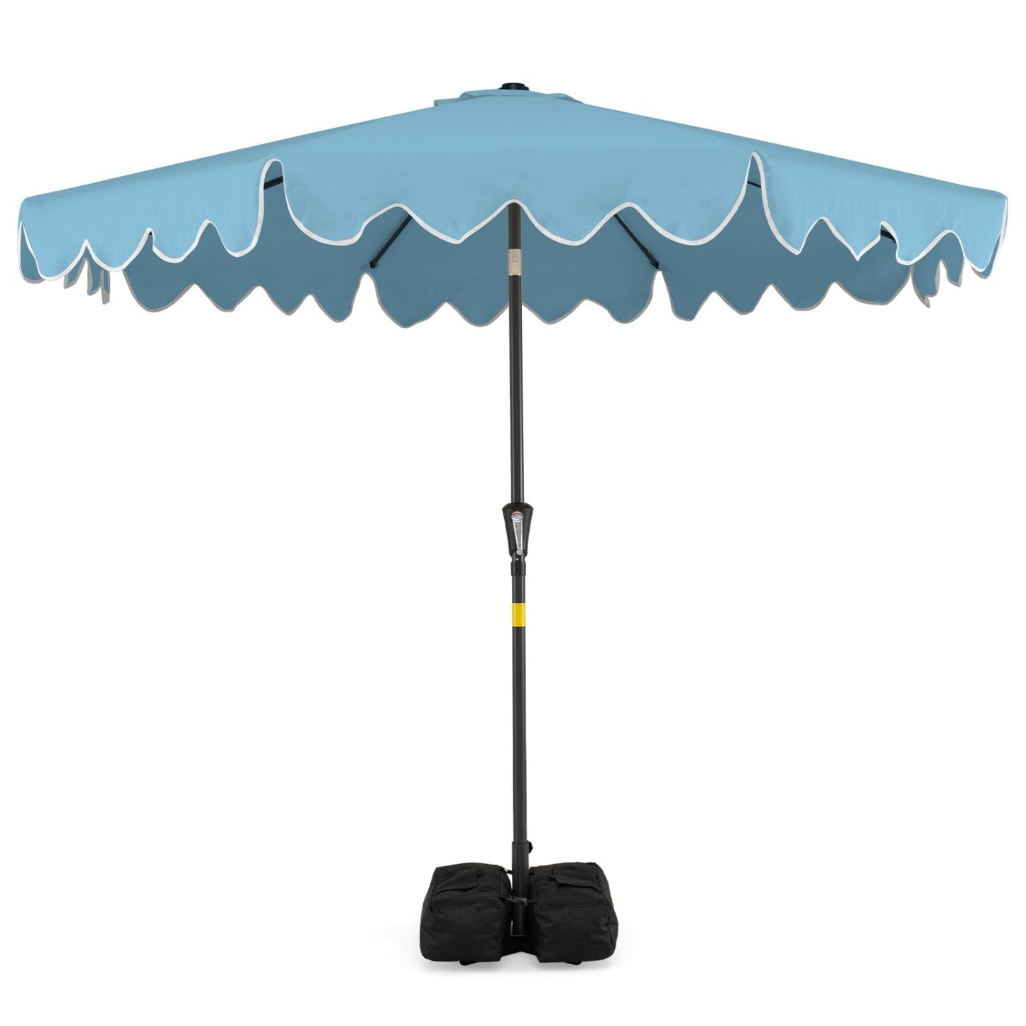 9 Feet Patio Umbrella with Weighted Base and Sandbags