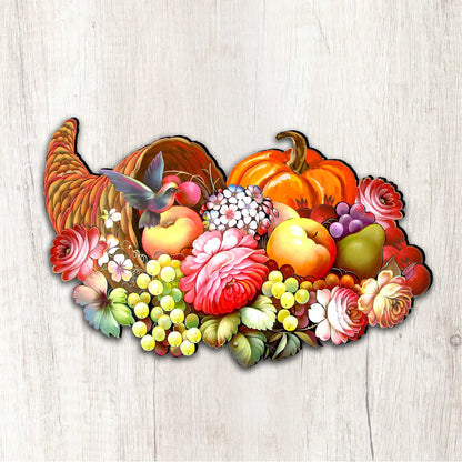 Floral Cornucopia Halloween Door Decor by G. DeBrekht - Thanksgiving Halloween Decor - 8158907H