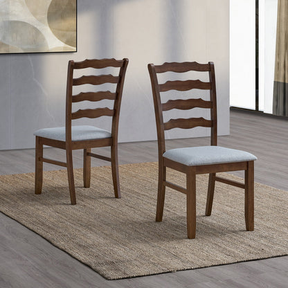 ACTU Farmhouse Dining Table Set with Upholstered Chairs for 4–6