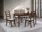 ACTU Farmhouse Dining Table Set with Upholstered Chairs for 4–6