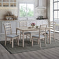 ACTU Farmhouse Dining Table Set with Upholstered Chairs for 4–6