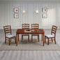 ACTU Farmhouse Dining Table Set with Upholstered Chairs for 4–6