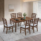 ACTU Farmhouse Dining Table Set with Upholstered Chairs for 4–6