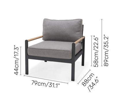 Amber Sofa Teak and Aluminum Chair