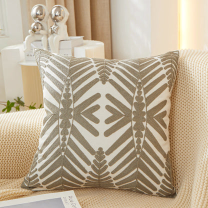 Textured Cotton Blend leaf tropical design Throw Pillow (With insert) size 18"x18"