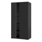 Black Steel Lockable Storage Cabinet Shelving Unit with 4 Adjustable Shelves