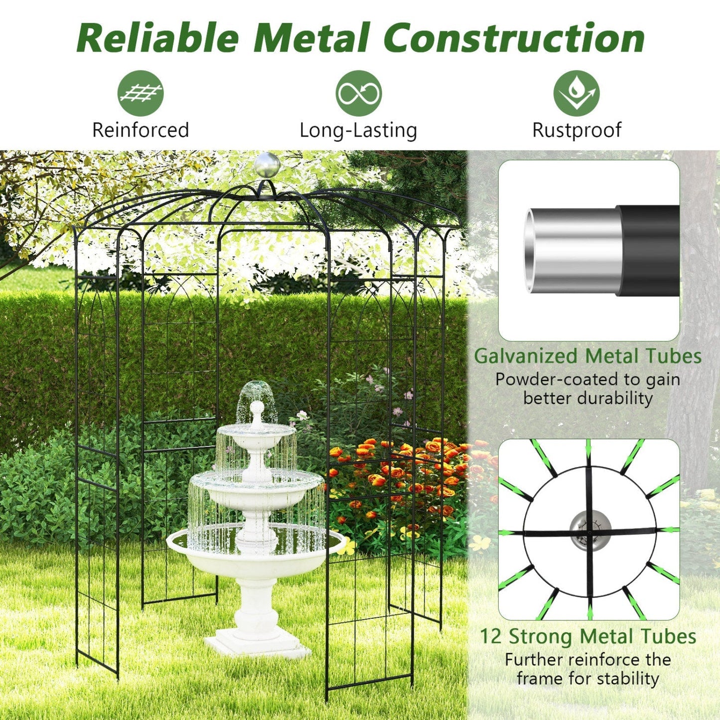 Birdcage Shape Gazebo for Climbing Plants and Wedding Ceremony Decoration