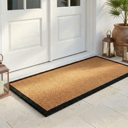 Black Border Coir Doormat