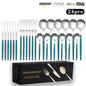 Cutlery Set Stainless Steel Knife Fork Set 24-Piece Tableware Set Golden Steak Knife Fork Spoon 6-Person Set