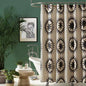 72 x 72 in. Cotton Poly Shower Curtain w/ Cream Brown Sun Star Medallion Pattern