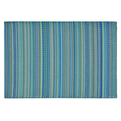 Cancun Turquoise & Moss Green Outdoor Doormat – 24" x 36" Non-Slip, Recycled Plastic