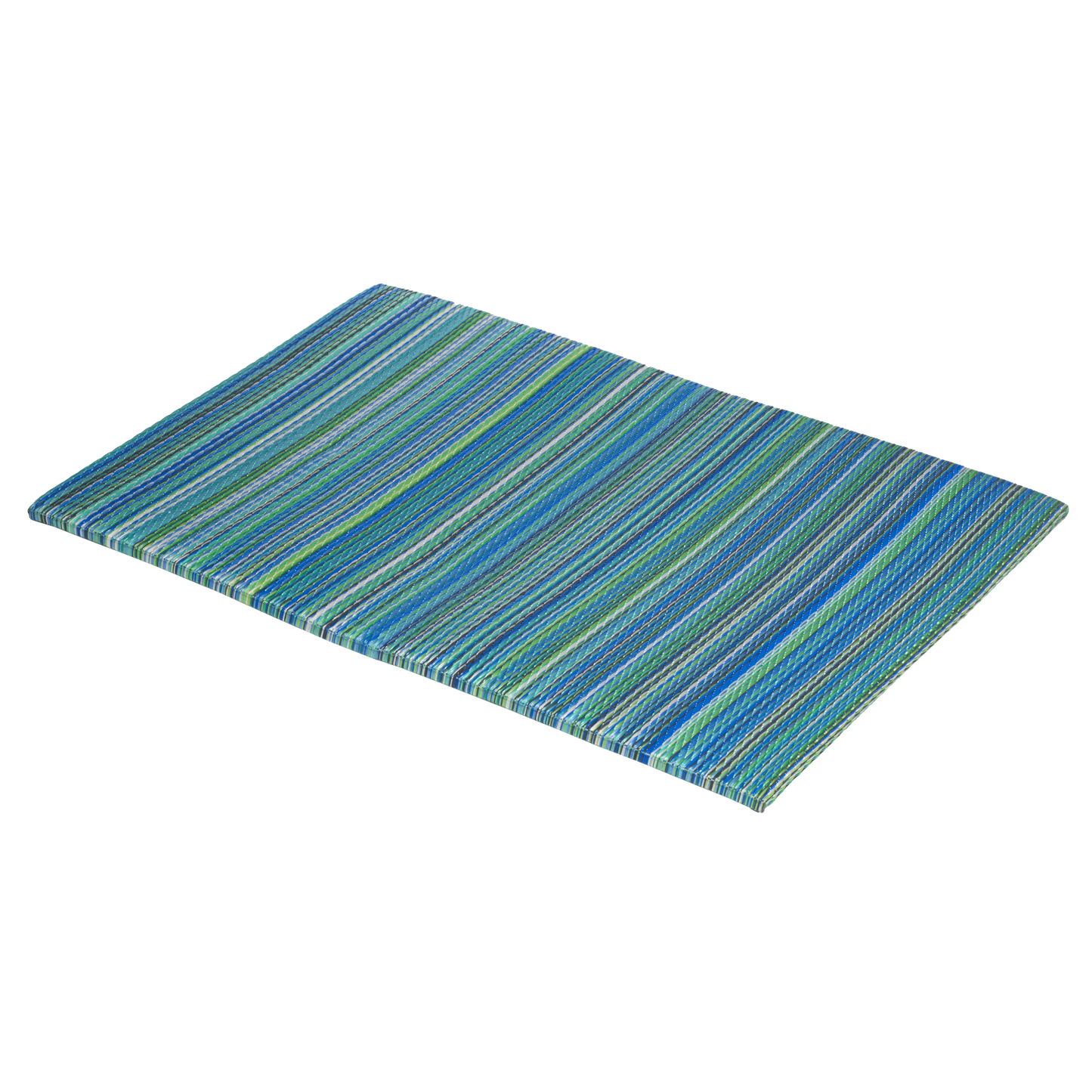 Cancun Turquoise & Moss Green Outdoor Doormat – 24" x 36" Non-Slip, Recycled Plastic