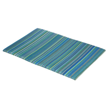 Cancun Turquoise & Moss Green Outdoor Doormat – 24" x 36" Non-Slip, Recycled Plastic
