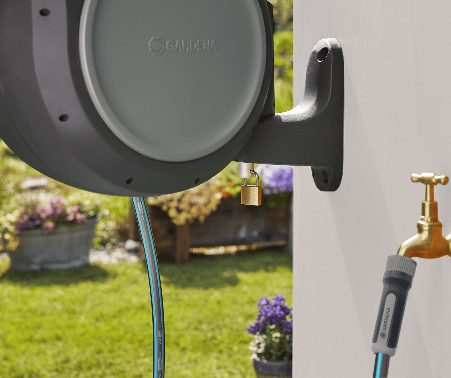 Retractable Hose Reel RollUp 50 ft. Auto retracting & ready-to-use