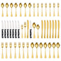 Stainless Steel Cutlery 48 Pcs Set Western Steak Knife Dinner Knife Main Dish Spoon Fork Dessert Spoon Set