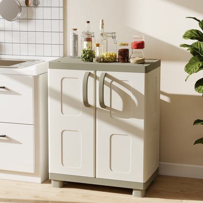 Freestanding Buffet Cabinet Sideboard with 2 Doors and Adjustable Shelves for Kitchen and Garage