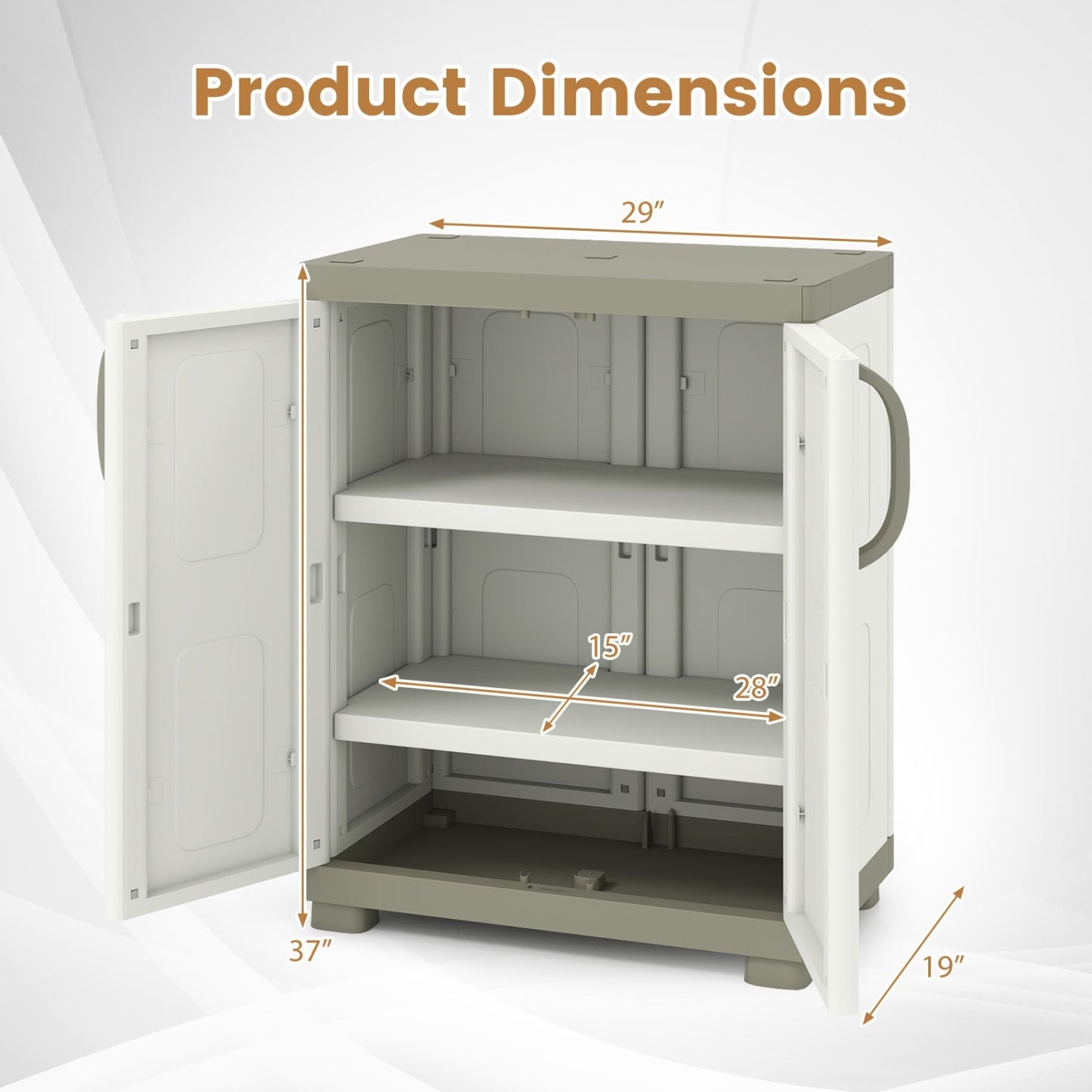 Freestanding Buffet Cabinet Sideboard with 2 Doors and Adjustable Shelves for Kitchen and Garage