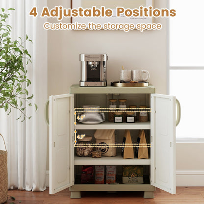 Freestanding Buffet Cabinet Sideboard with 2 Doors and Adjustable Shelves for Kitchen and Garage