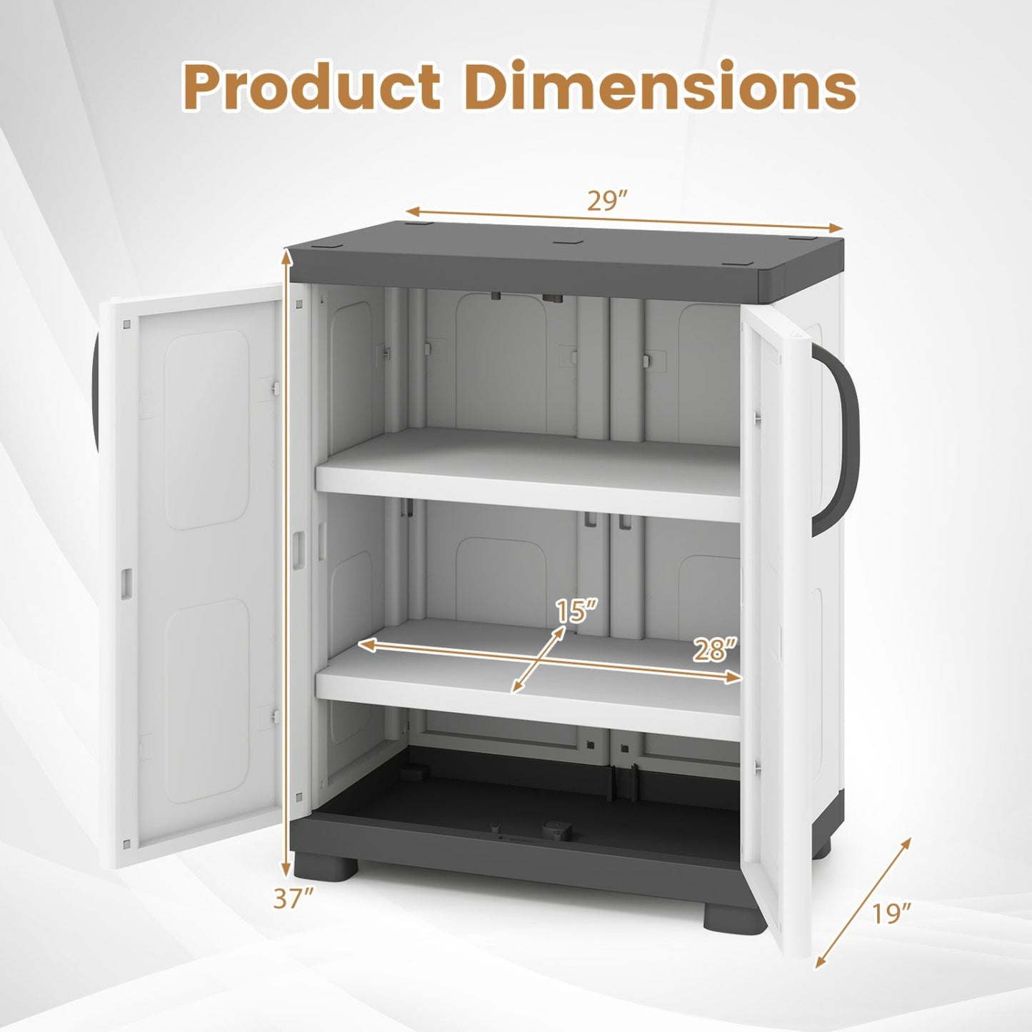 Freestanding Buffet Cabinet Sideboard with 2 Doors and Adjustable Shelves for Kitchen and Garage