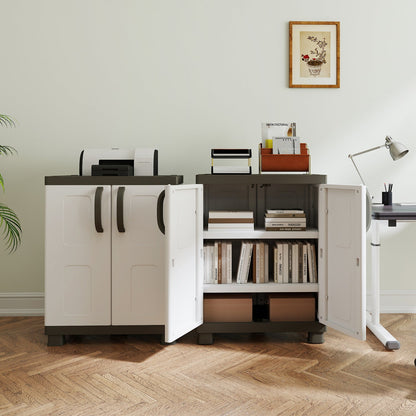 Freestanding Buffet Cabinet Sideboard with 2 Doors and Adjustable Shelves for Kitchen and Garage