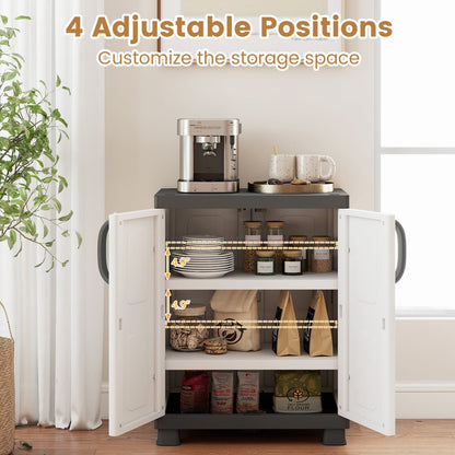 Freestanding Buffet Cabinet Sideboard with 2 Doors and Adjustable Shelves for Kitchen and Garage
