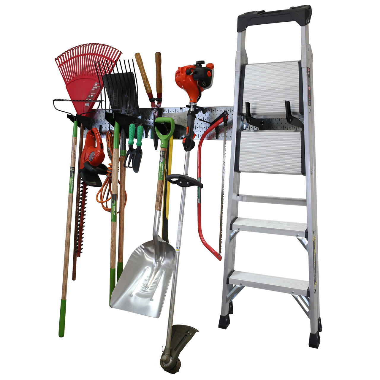 Garage Storage Lawn & Garden Tool Organization Wall Organizer Rack - Pegboard with Accessories