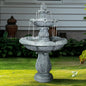 Concrete Pedestal Fountain Ornate 3 Tier Outdoor