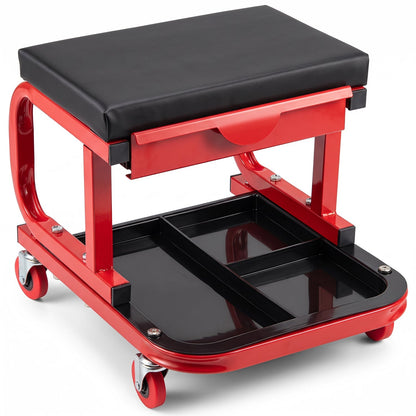 Mechanic Rolling Stool with Tool Trays and Magnetic Drawer