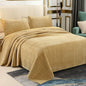 Export High-Grade Flannel Three-Piece Bed Cover Set Milk Fiber European Quilted Quilted Bed Sheet One Side Velvet One Side Pure Cotton
