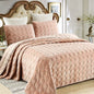Export High-Grade Flannel Three-Piece Bed Cover Set Milk Fiber European Quilted Quilted Bed Sheet One Side Velvet One Side Pure Cotton
