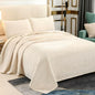 Export High-Grade Flannel Three-Piece Bed Cover Set Milk Fiber European Quilted Quilted Bed Sheet One Side Velvet One Side Pure Cotton