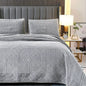 Export High-Grade Flannel Three-Piece Bed Cover Set Milk Fiber European Quilted Quilted Bed Sheet One Side Velvet One Side Pure Cotton