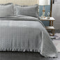 Export High-Grade Flannel Three-Piece Bed Cover Set Milk Fiber European Quilted Quilted Bed Sheet One Side Velvet One Side Pure Cotton