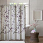 72 x 72 in Cotton Shower Curtain with Purple Grey Beige Floral Blossom Pattern
