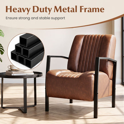 Upholstered Accent Chair with Padded Seat and Armrests