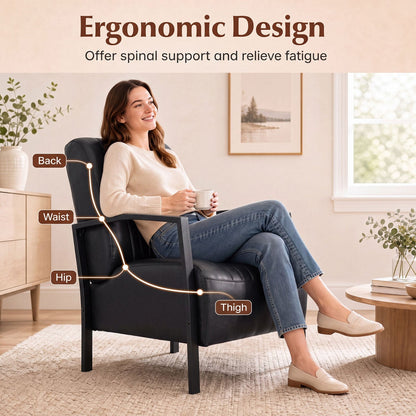 Upholstered Accent Chair with Padded Seat and Armrests