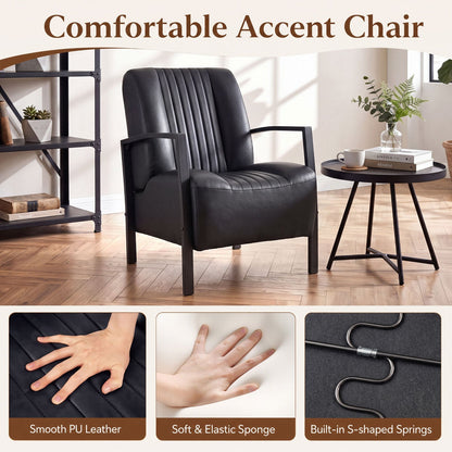 Upholstered Accent Chair with Padded Seat and Armrests