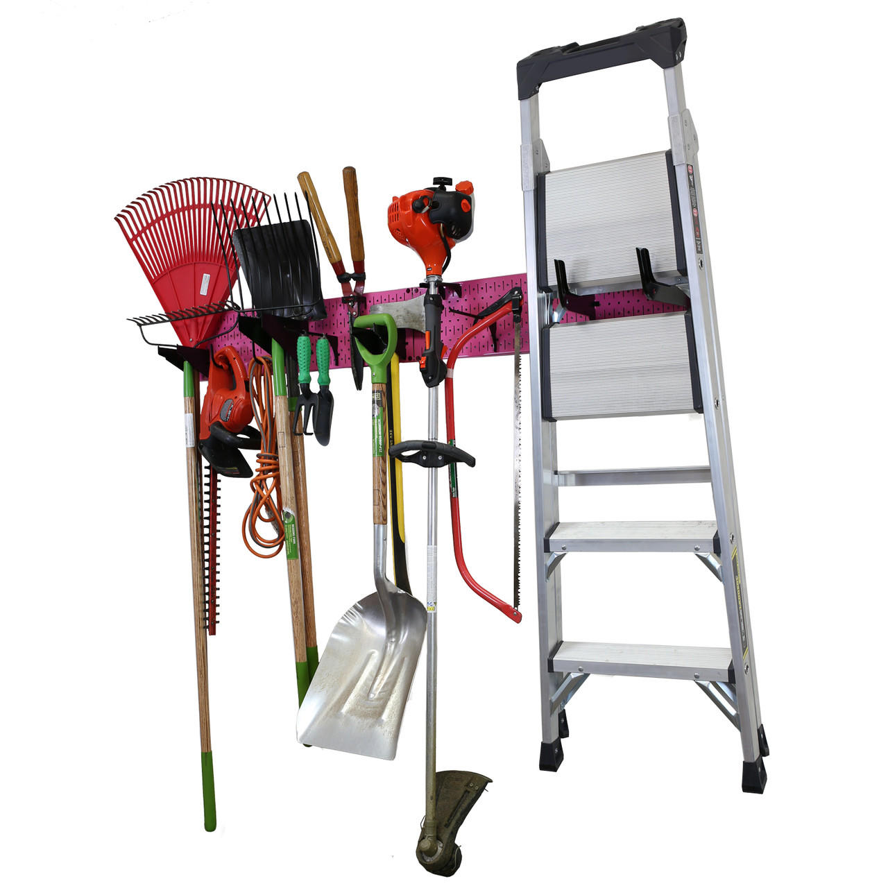 Garage Storage Lawn & Garden Tool Organization Wall Organizer Rack - Pegboard with Accessories