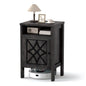 Robot Vacuum Storage Cabinet with Door and Open Shelf for Living Room Bedroom