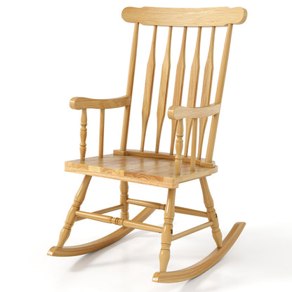 Rocking Chair with Solid Wooden Frame for Garden and Patio