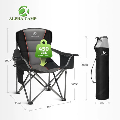 Heavy Duty Camping Chair 500 Lbs Capacity Oversized Folding Chair