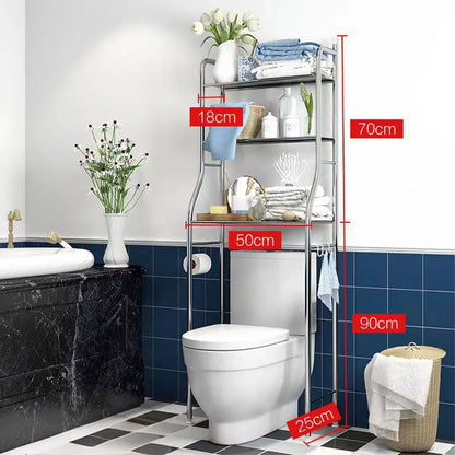 Over The Toilet Storage Metal Over Toilet Organizer Rack with Removable Towel Hooks, Paper Holder for Bathroom Restroom Laundry