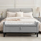 Velvet Storage Ottoman Bench With Button Tufting For Bedroom