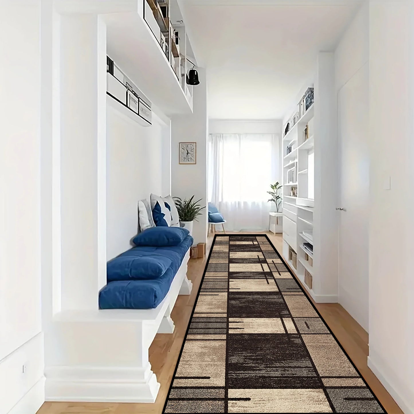VIKAMA High-Grade Plaid Carpet Kitchen Rug Long Floor Mat Thin Door Mat Living Room Carpet Rug For Bedroom Home Decoration