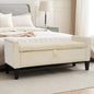Velvet Storage Ottoman Bench With Button Tufting For Bedroom